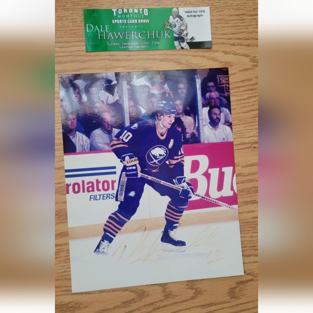 Dale Hawerchuk Autographed Signed Photo With Ticket, 2006 Buffalo Sabres 8 X 10"